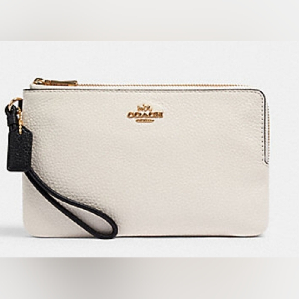 New Coach Double Zip Colorblock Wristlet Wallet